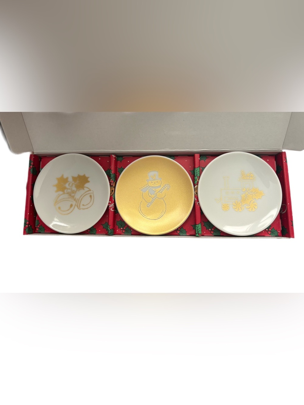 Vintage Coach Holiday 3-Pc Porcelain Dish Set from Japan w/ Original Box NEW